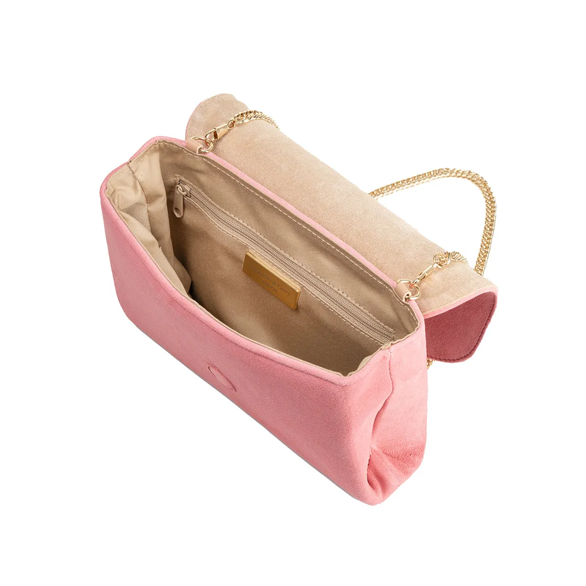 Ellie Clutch Bag - Candy Pink Suede