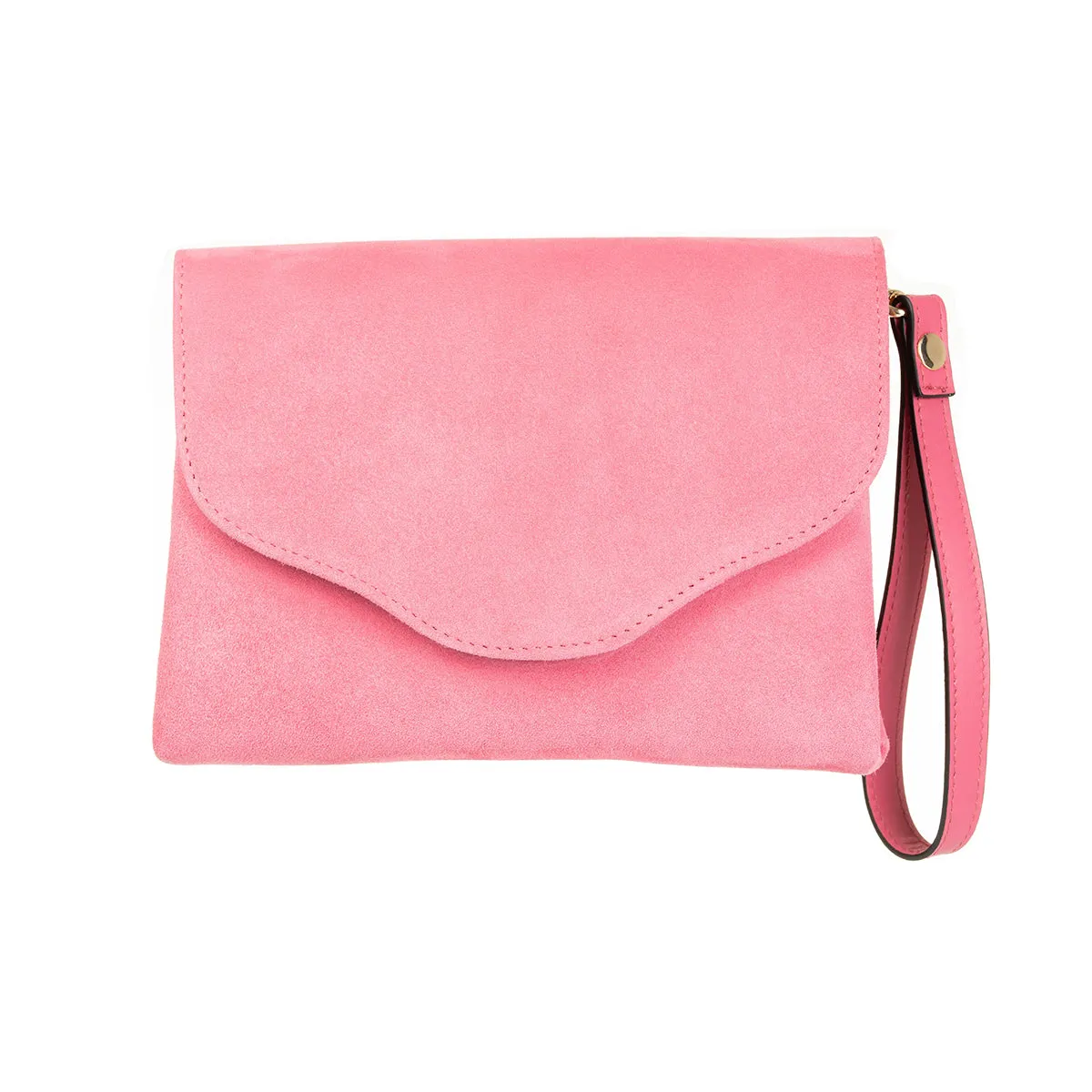 Ellie Clutch Bag - Candy Pink Suede