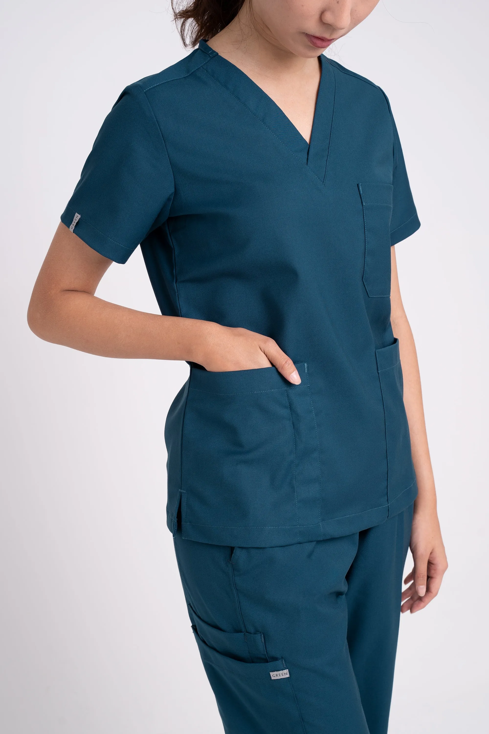 Emma Teal Scrub Top, Women