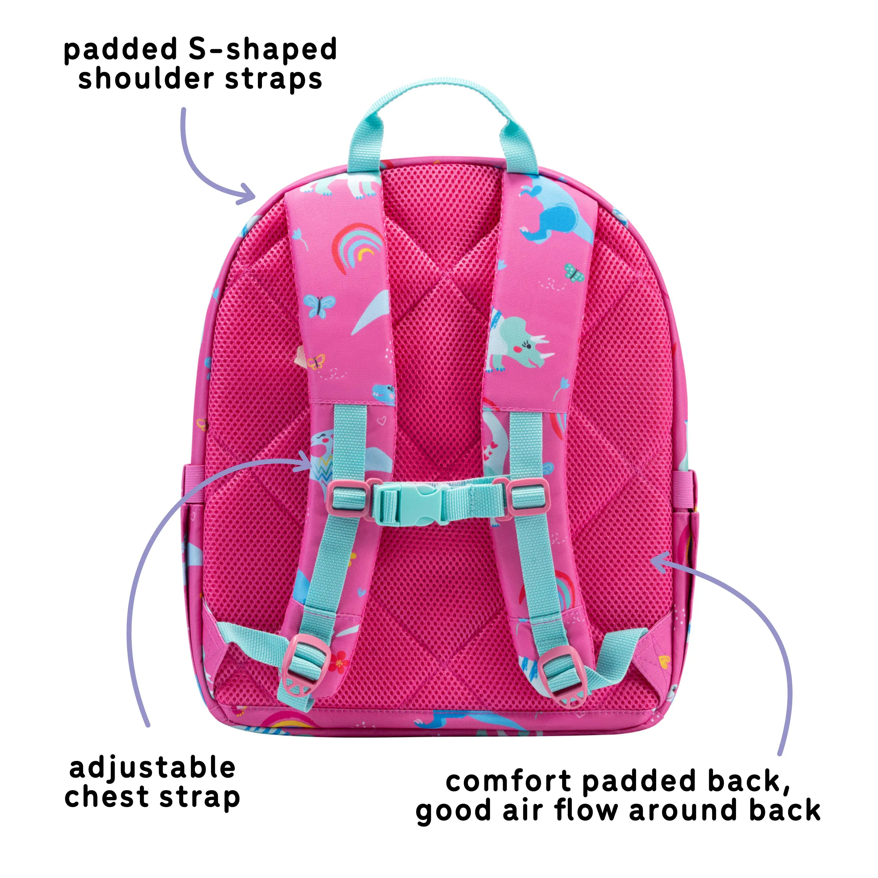 Ethan Backpack-Pink Dinosaur: Pink Dinosaur