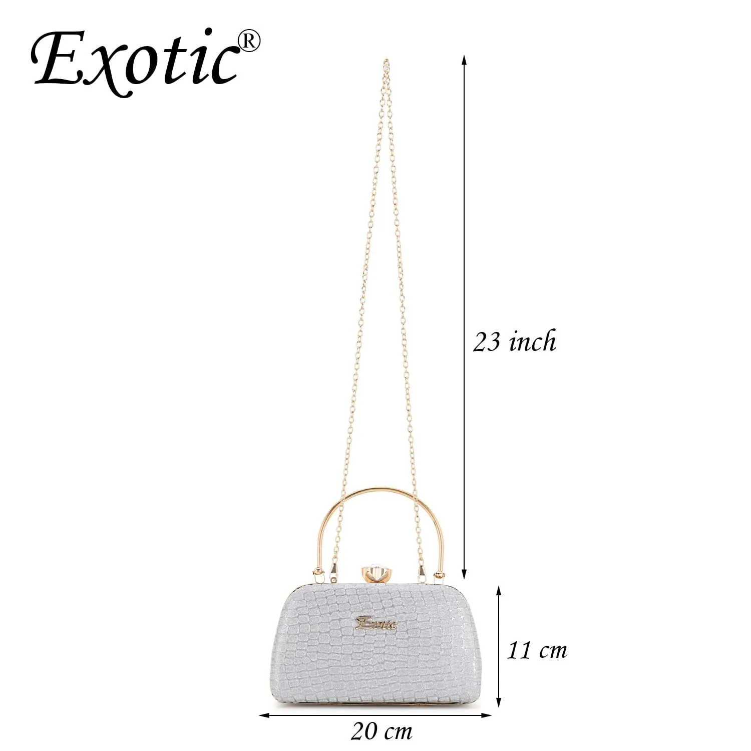 EXOTIC Womens Contemporary Handbag, Grey