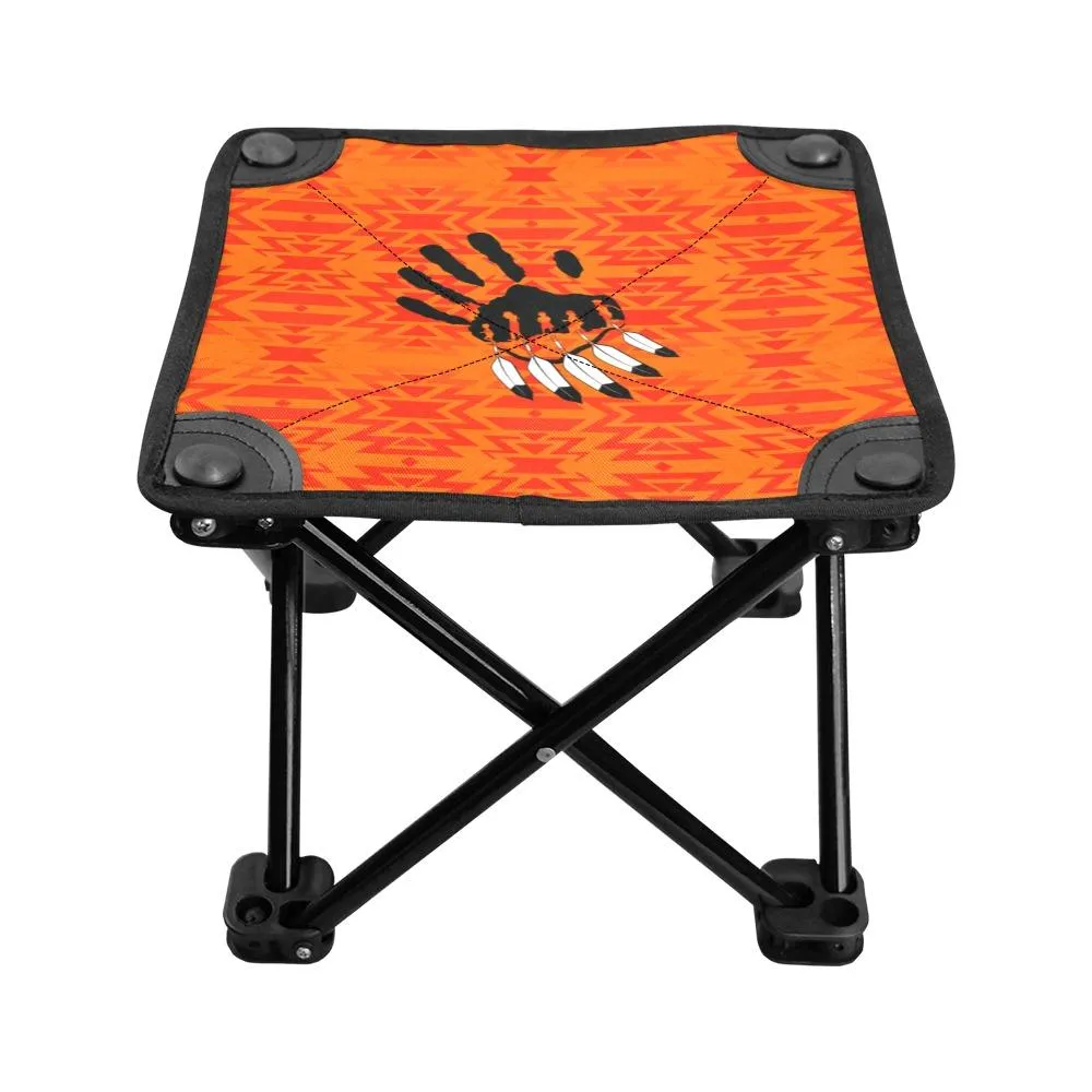 Fire Colors and Turquoise Orange A feather for each Folding Fishing Stool