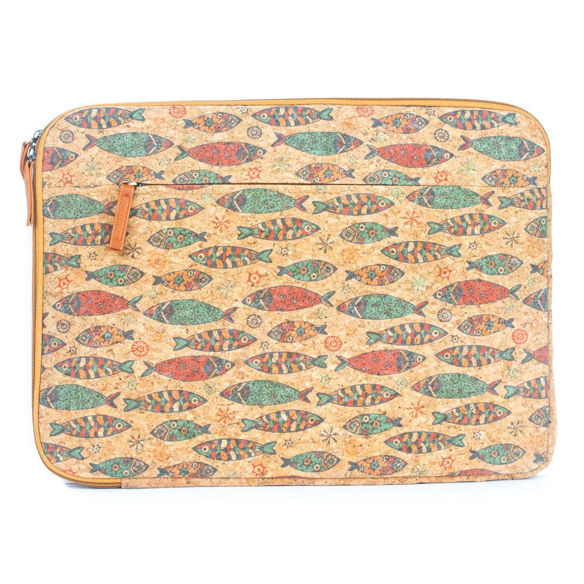 Flash Sale Natural Cork and Printed Notebook Laptop Sleeve - BAGF-074