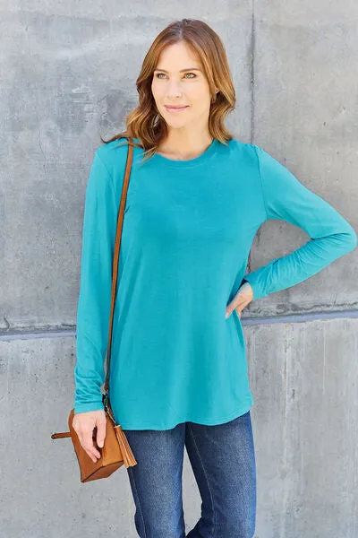 Full Size Round Neck Long Sleeve Top