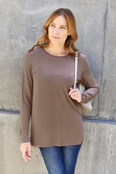 Full Size Round Neck Long Sleeve Top