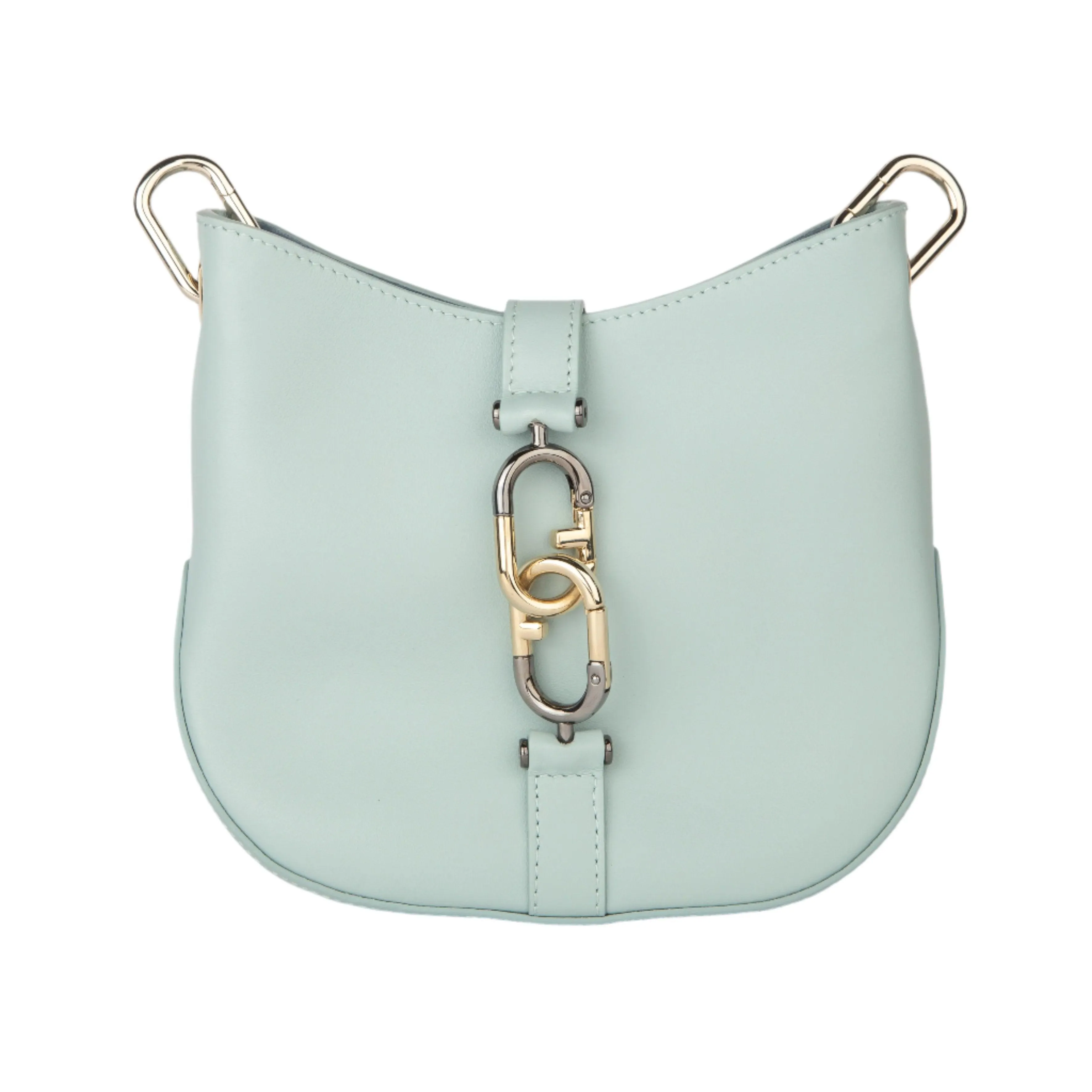 Furla Sirena Mini Hobo - Vitello Roma Pastel Green and Gold