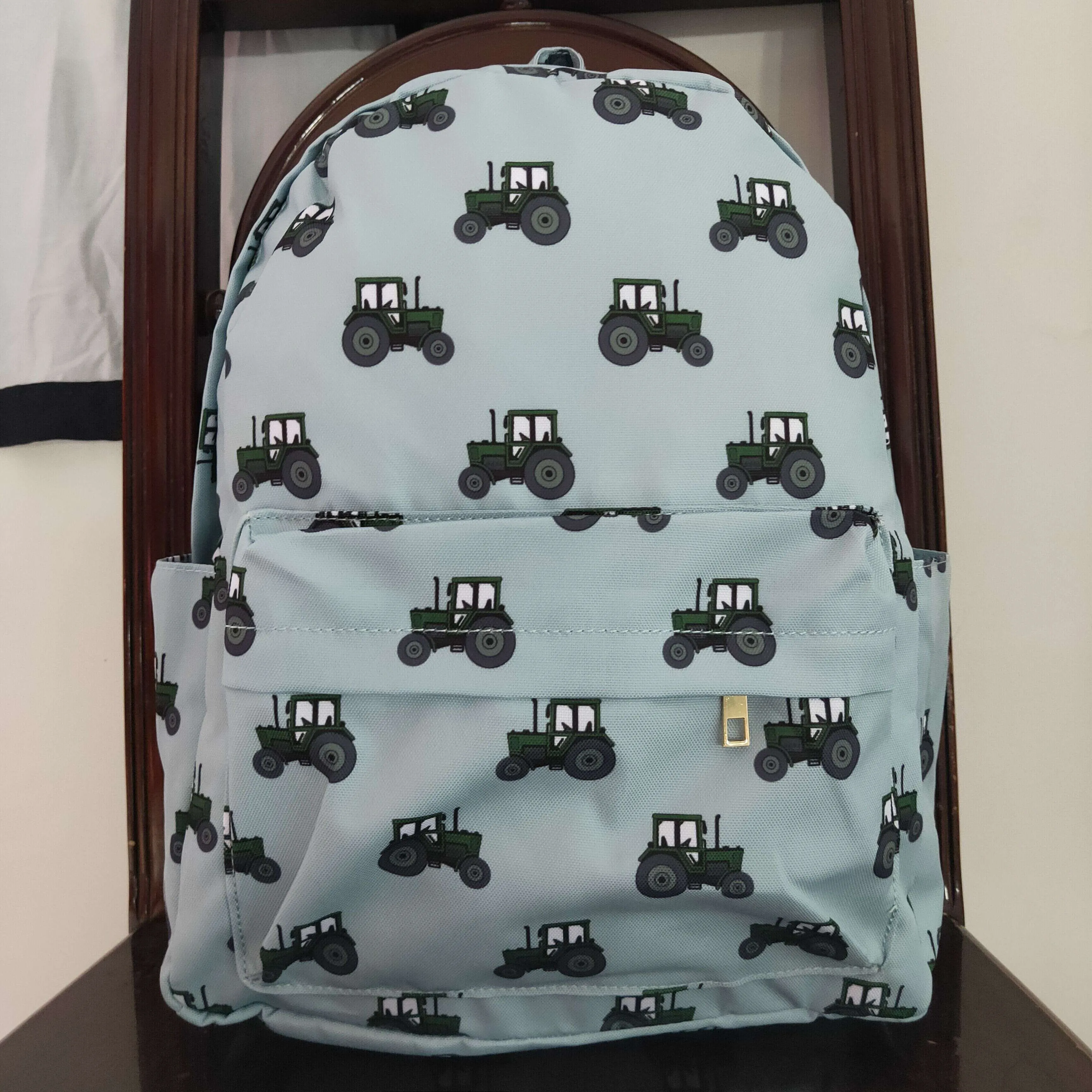 garm tractors print backpack blue bag BA0121