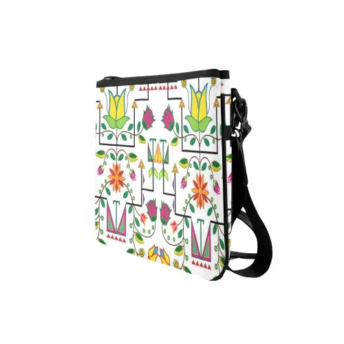 Geometric Floral Summer-White Slim Clutch Bag