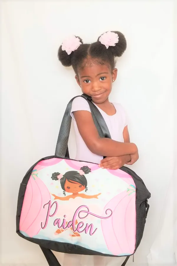 Girls Ballerina Tote Travel Duffle Bag