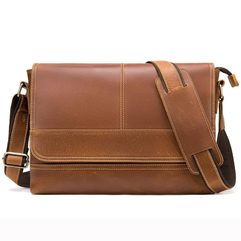 GlamLeather Chic Cover Closure Crossbody Messenger Bag