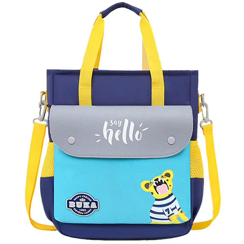 Grey & Blue Tiger theme Shoulder/Backpack style Bag for Kids