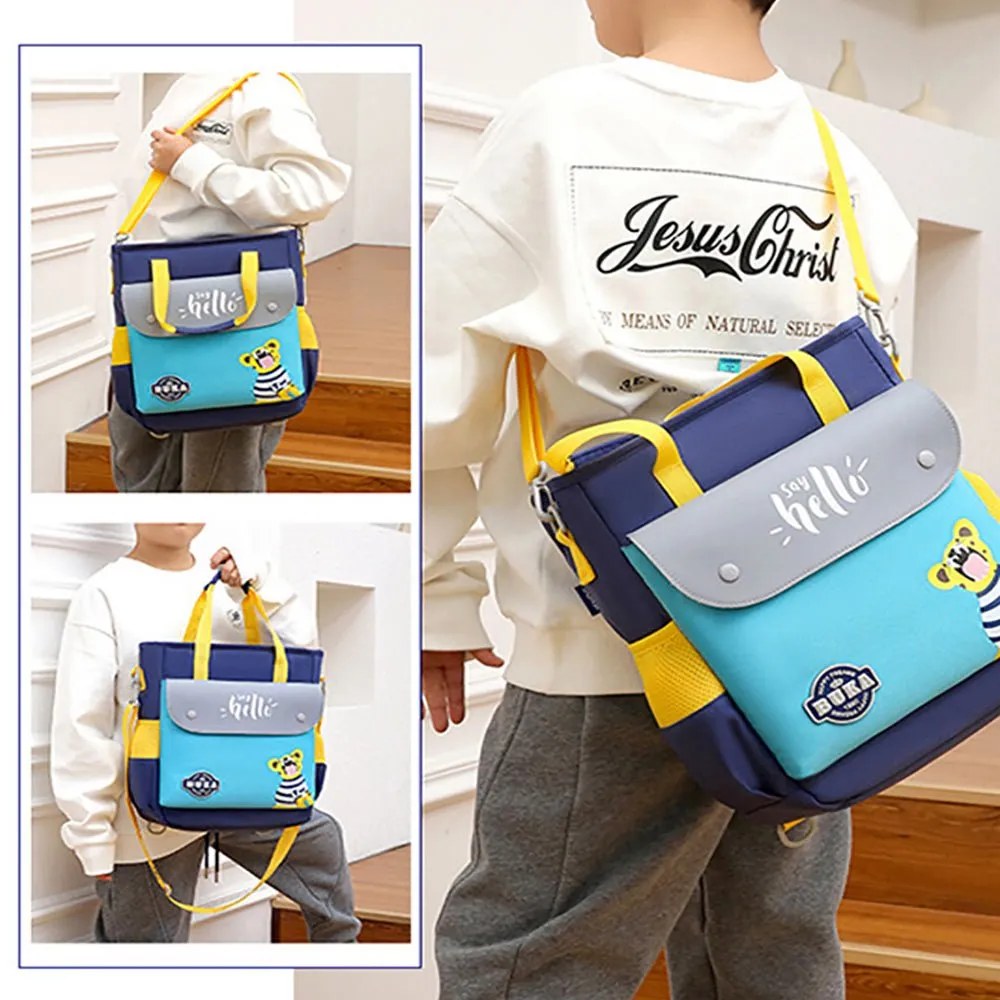 Grey & Blue Tiger theme Shoulder/Backpack style Bag for Kids