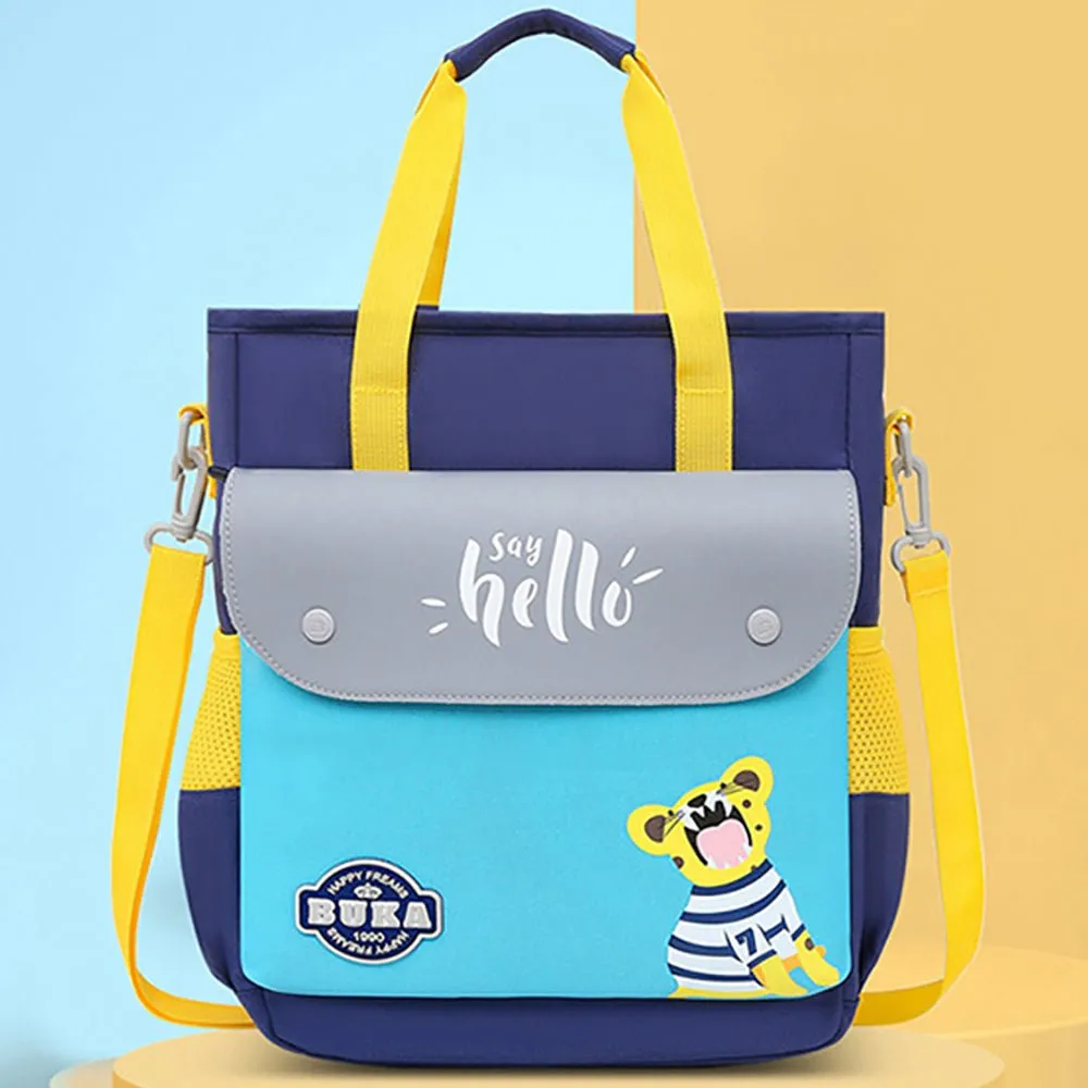 Grey & Blue Tiger theme Shoulder/Backpack style Bag for Kids