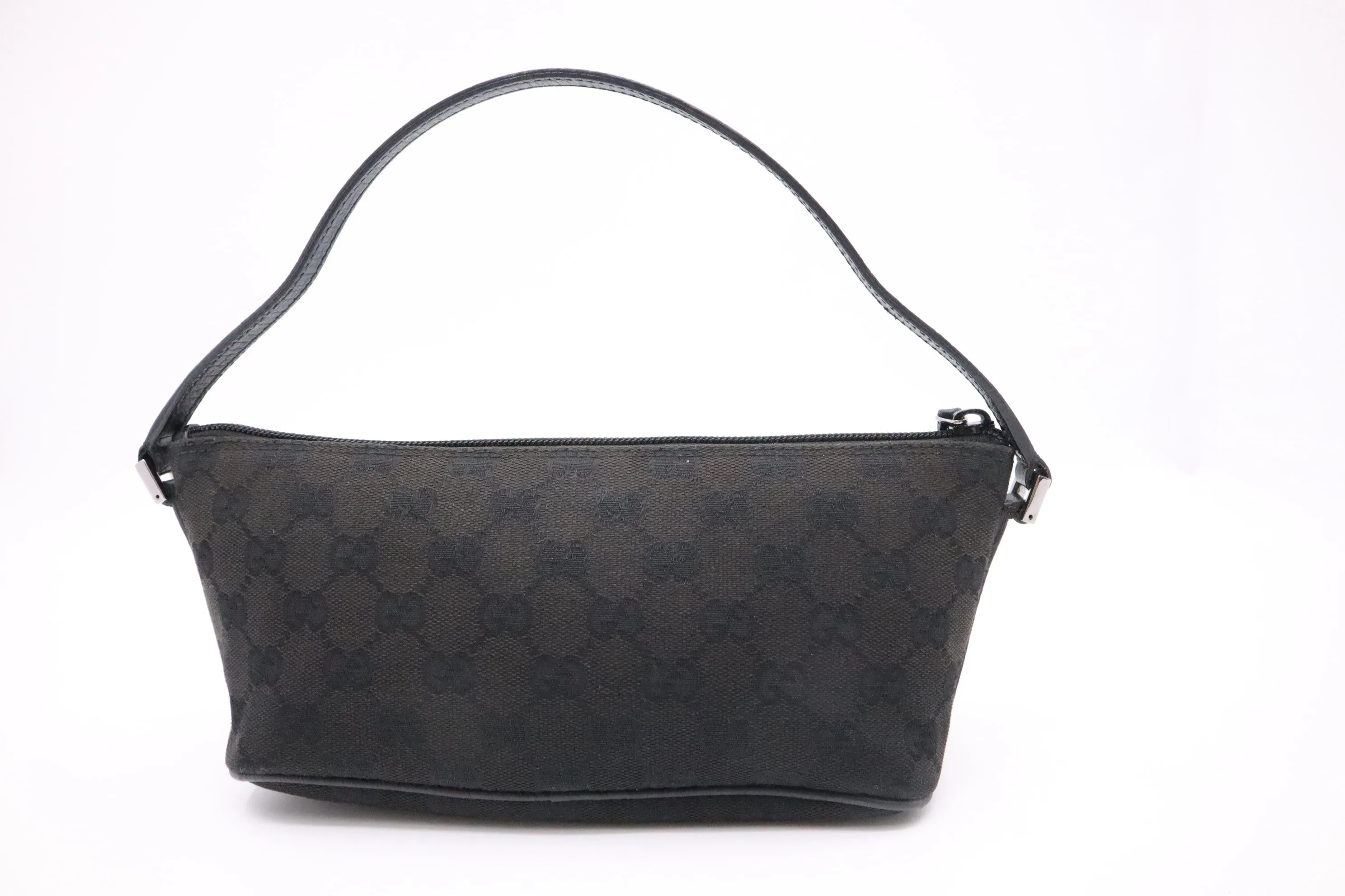 Gucci Boat Bag in GG Black Canvas