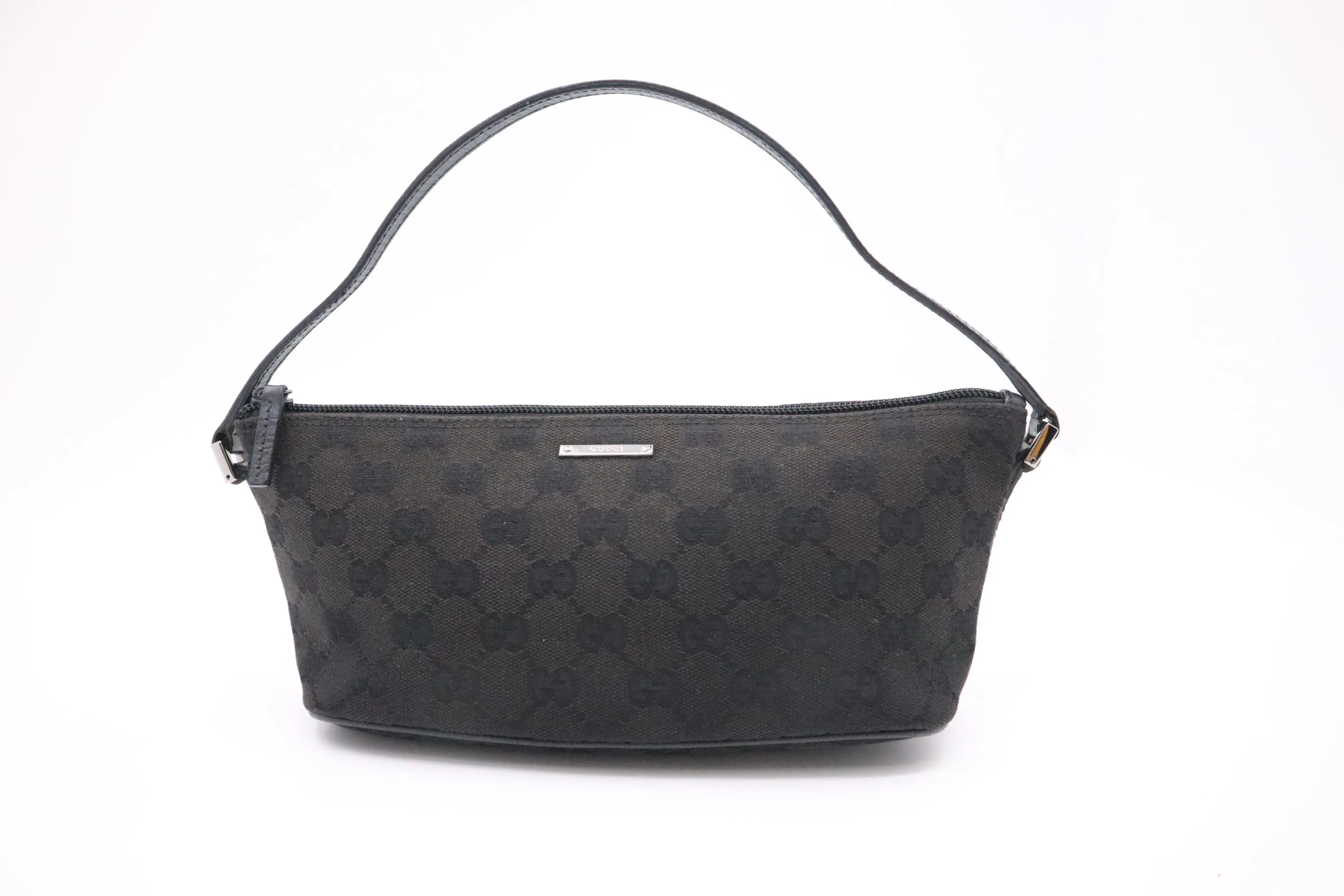 Gucci Boat Bag in GG Black Canvas