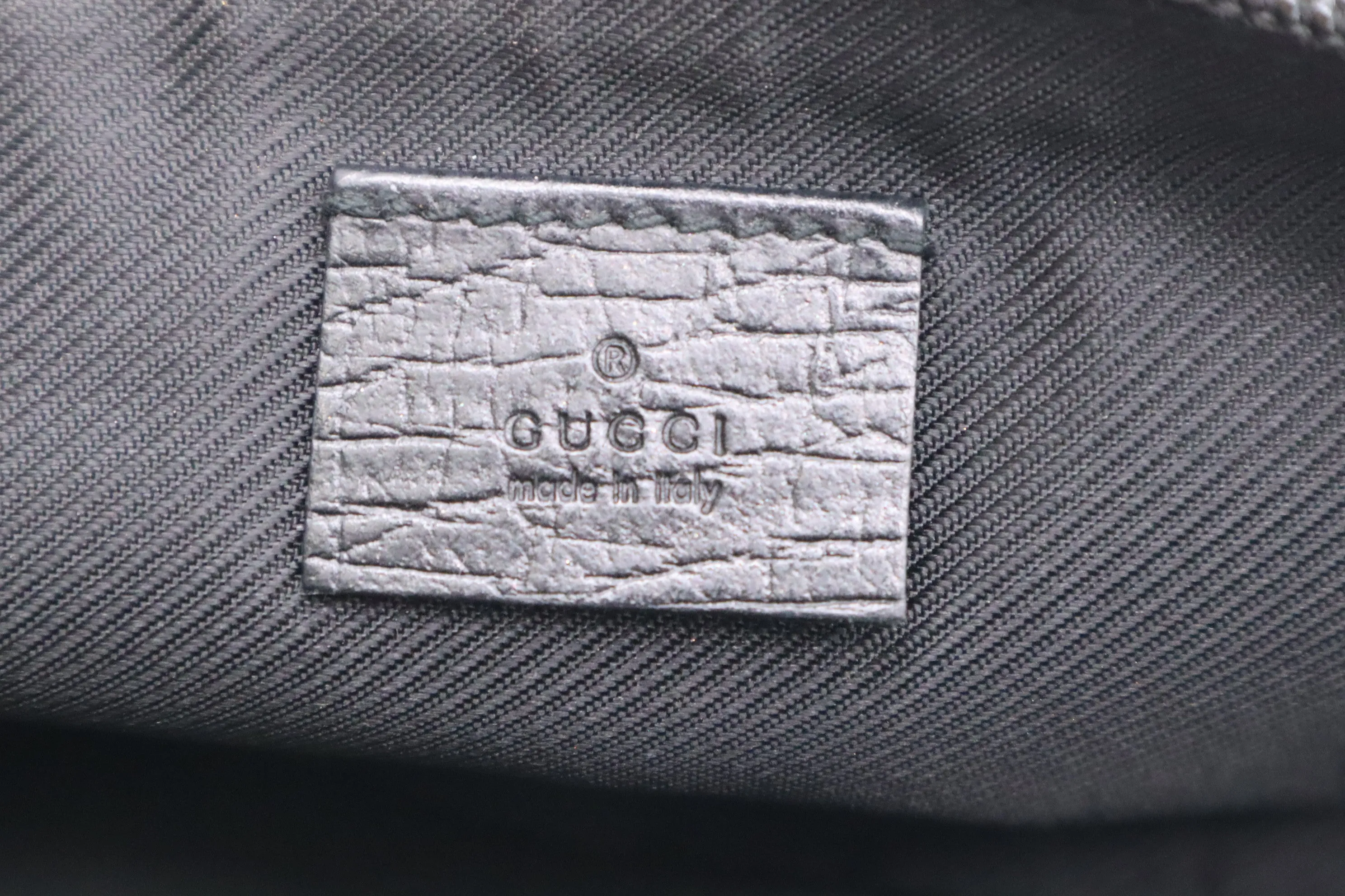 Gucci Boat Bag in GG Black Canvas