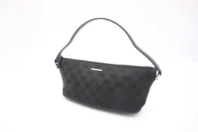 Gucci Boat Bag in GG Black Canvas