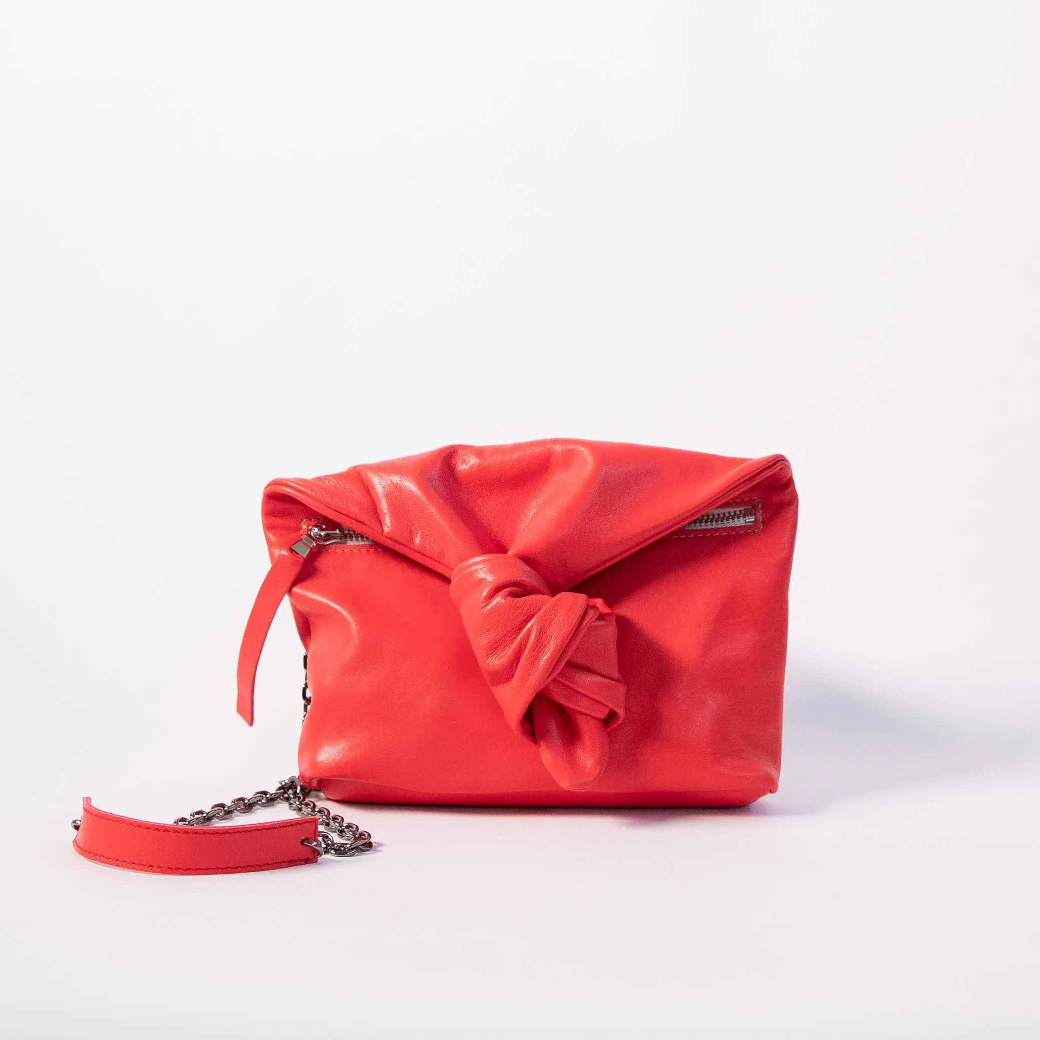 Harpers Emporium Knot Bag on Chain in Tomato