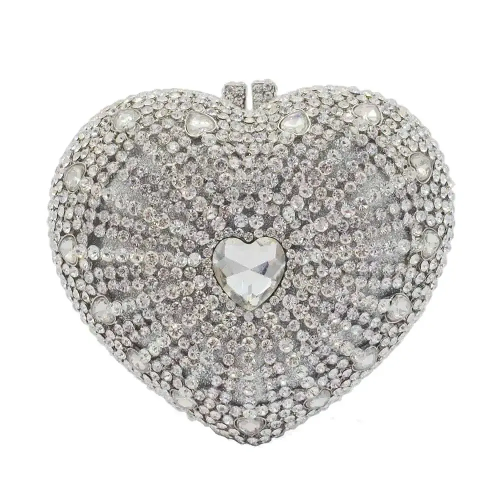 Heart of Hearts Studded Clutch Handbag