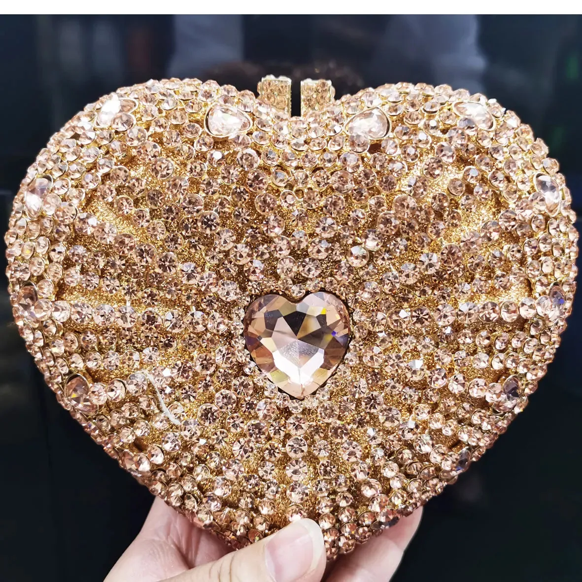 Heart of Hearts Studded Clutch Handbag