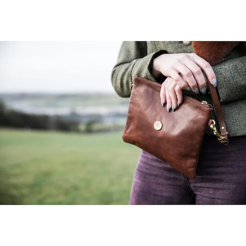 Hicks & Hides Charlton Cartridge Ladies Clutch Bag - Cognac