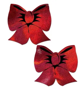 Holographic Red Bows Nipple Pasties