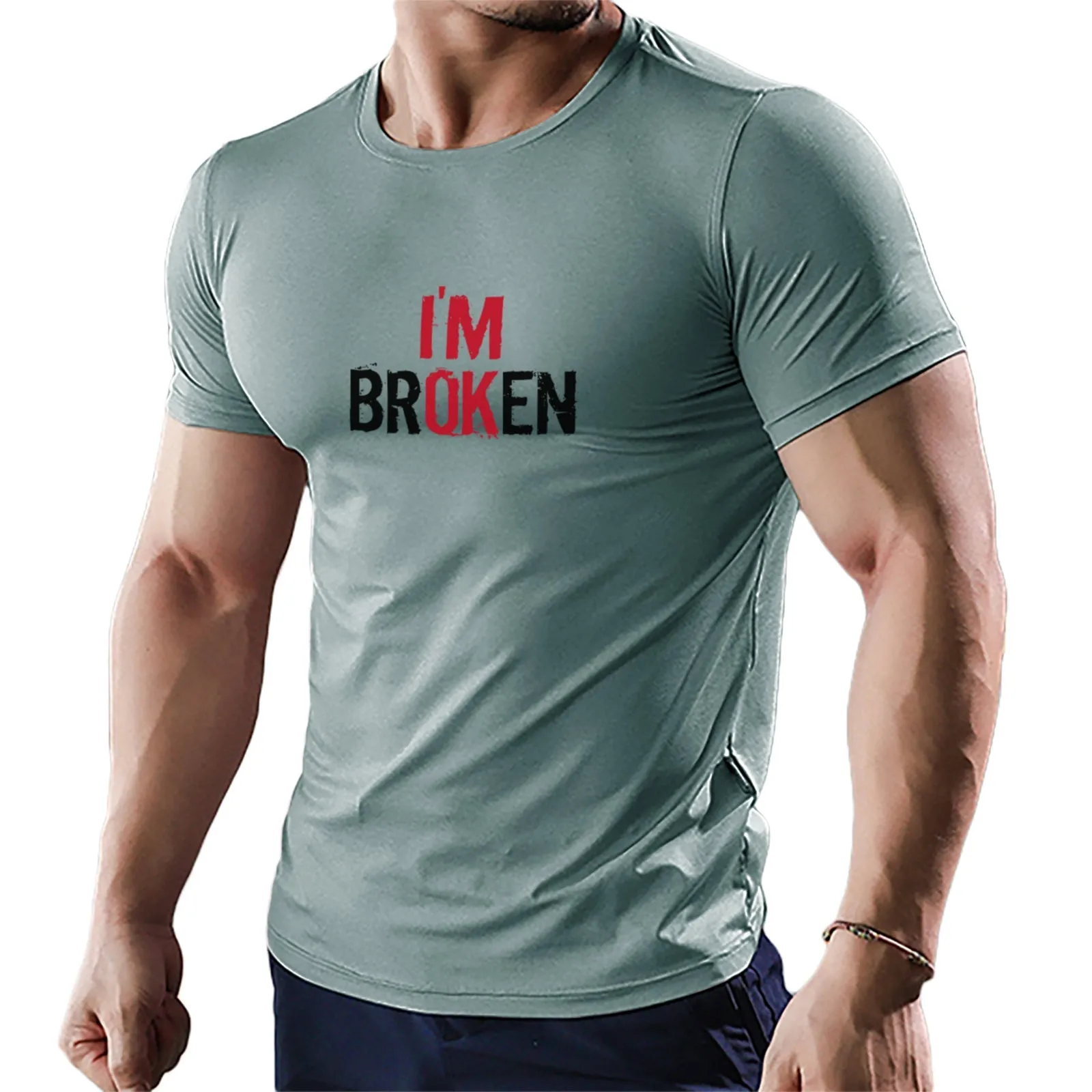 I'M BROKEN ACTIVE DRY-FIT MOISTURE WICKING GRAPHIC TEE