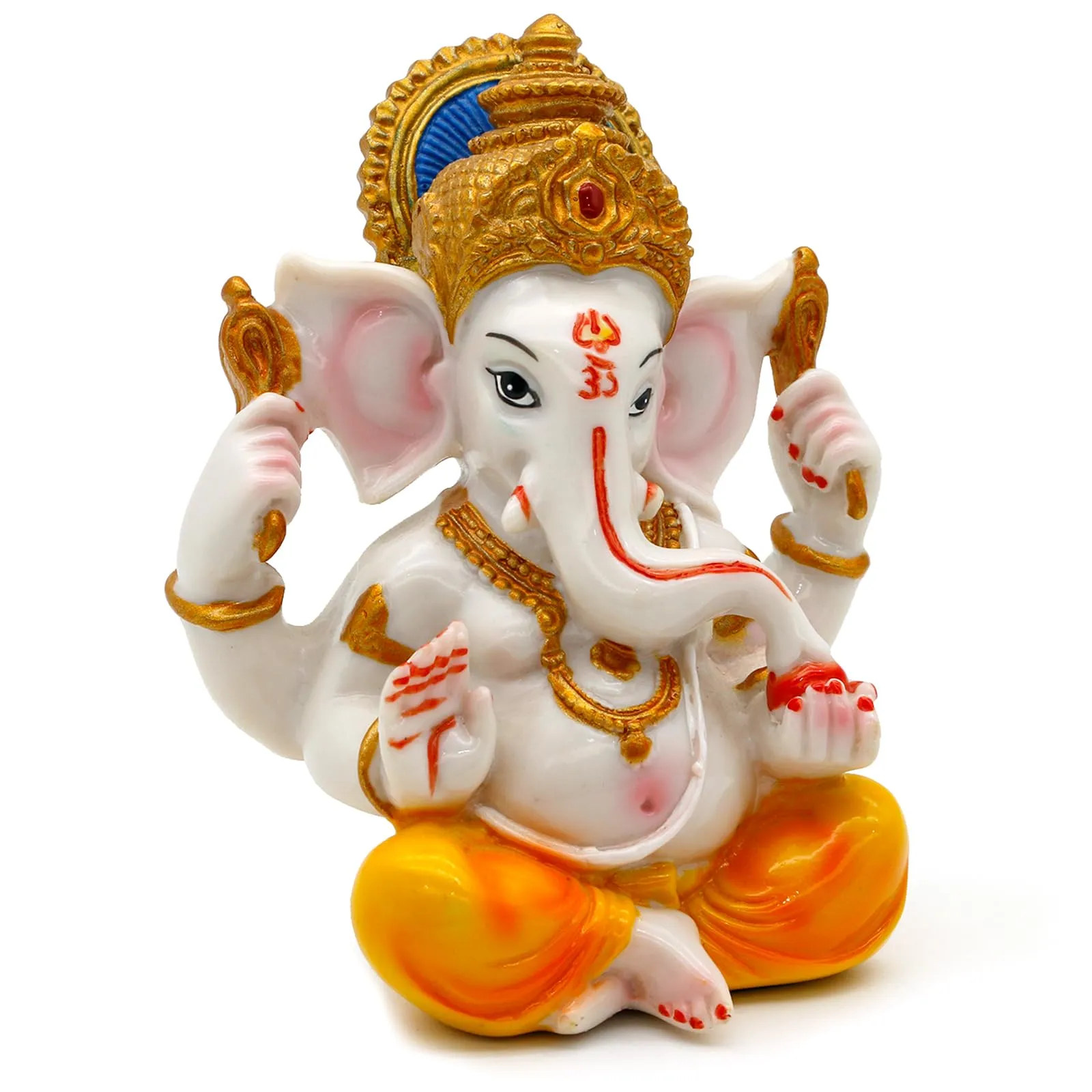 India Ganesh Statue Diwali Decor - Hindu Lord Ganesha Idol - Indian Meditation Temple Mandir Puja Items