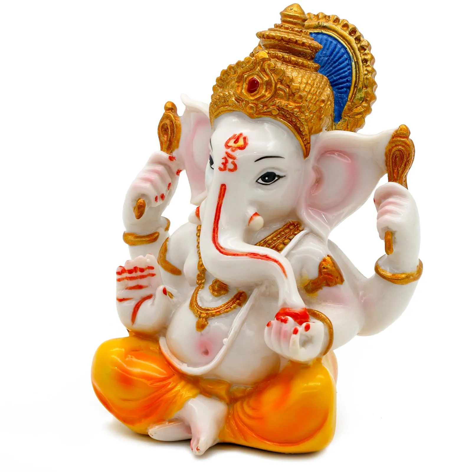 India Ganesh Statue Diwali Decor - Hindu Lord Ganesha Idol - Indian Meditation Temple Mandir Puja Items