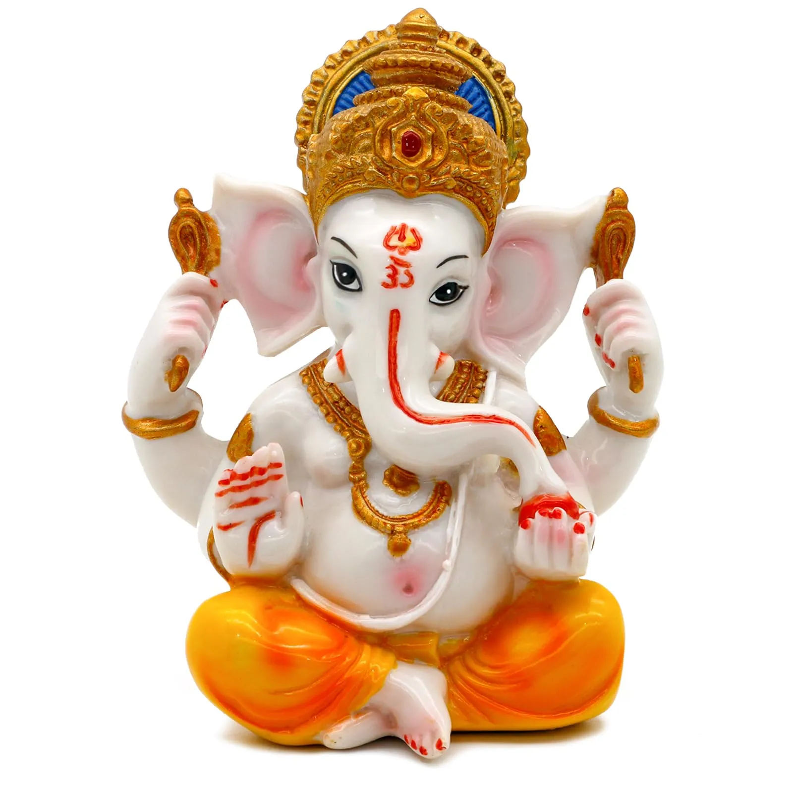 India Ganesh Statue Diwali Decor - Hindu Lord Ganesha Idol - Indian Meditation Temple Mandir Puja Items