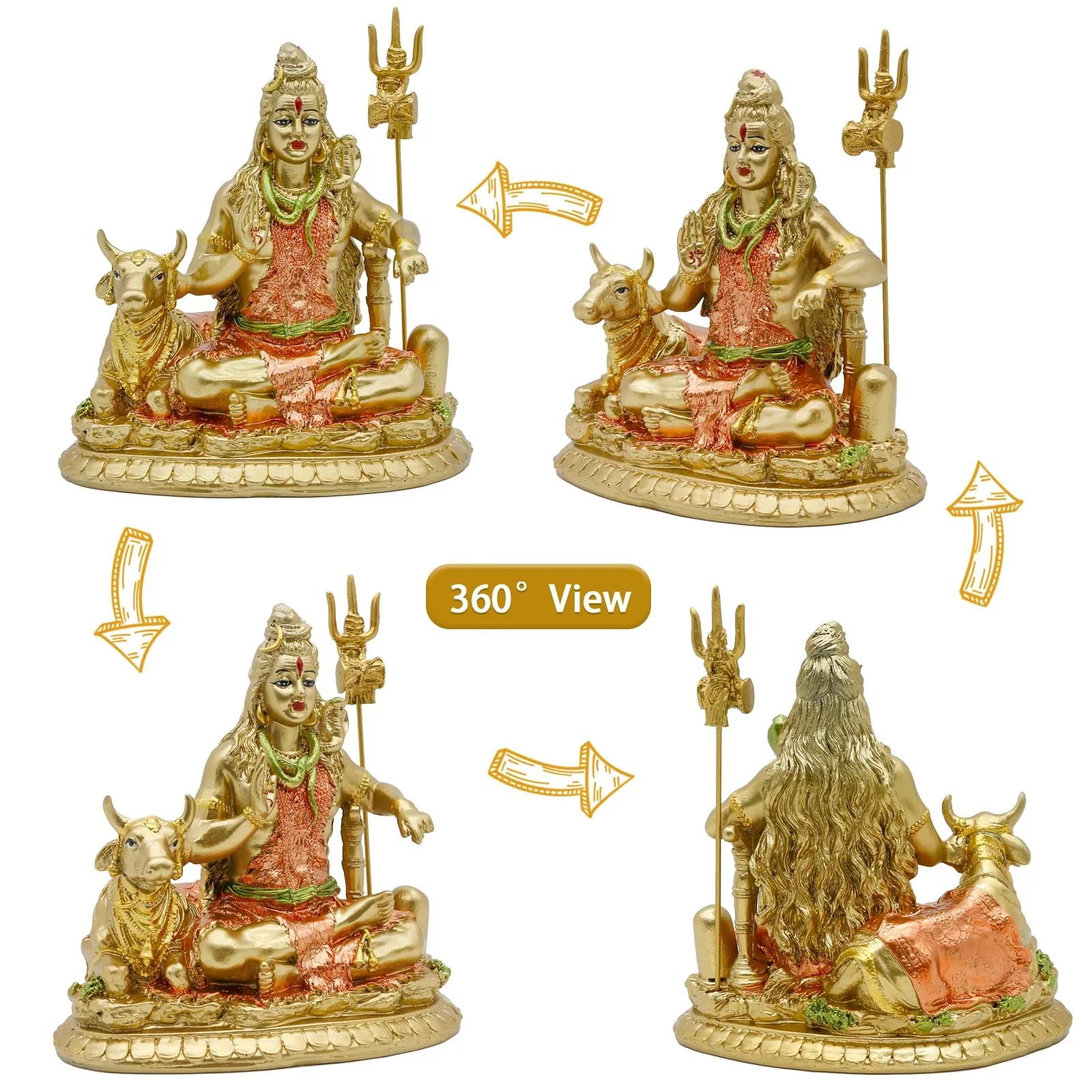 Indian God Shiva Idol Statue - Hindu God Lord Shiva Statue Indian Home Temple Mandir Pooja Item Murti Decor Diwali Gifts Meditation Yoga Room Altar Decoration