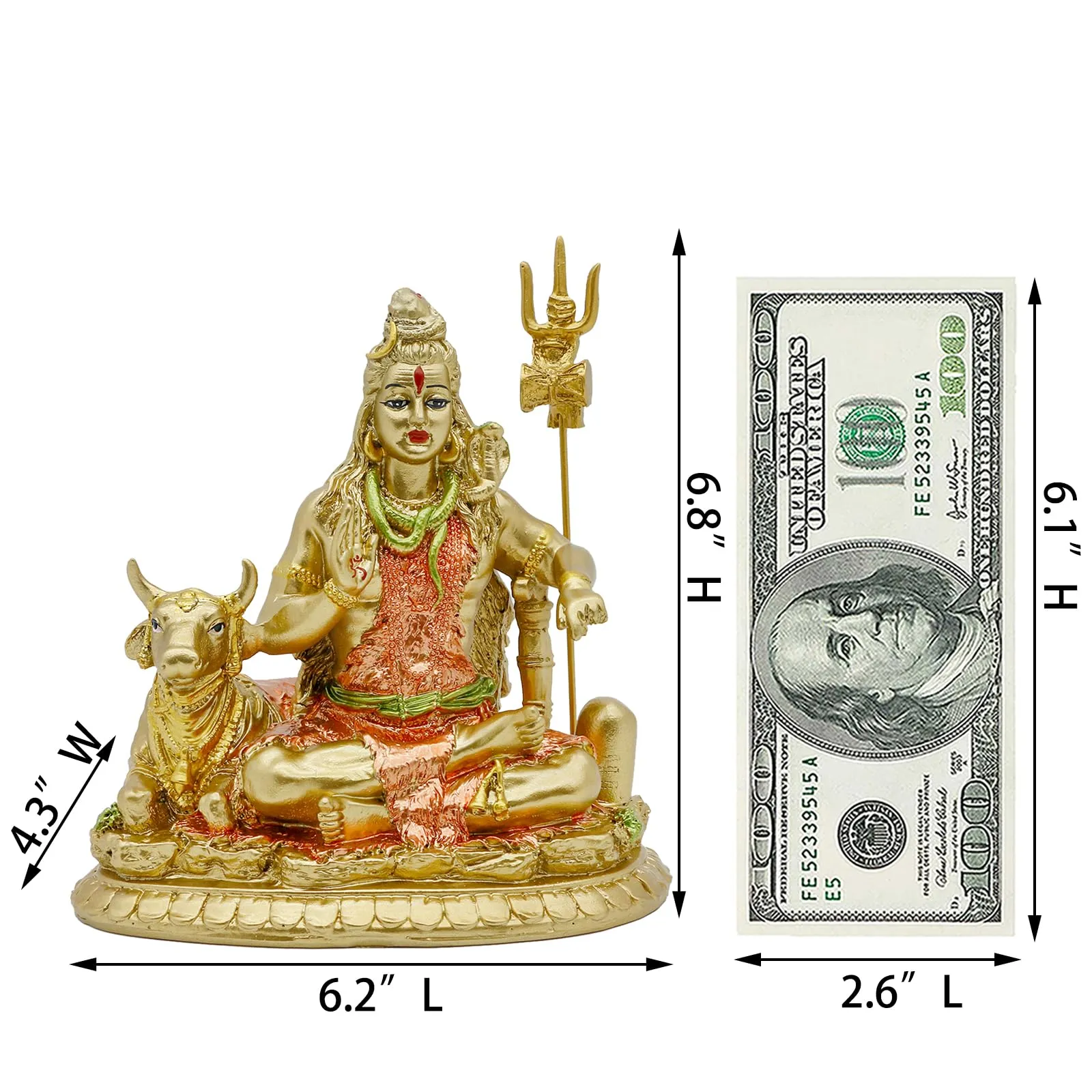 Indian God Shiva Idol Statue - Hindu God Lord Shiva Statue Indian Home Temple Mandir Pooja Item Murti Decor Diwali Gifts Meditation Yoga Room Altar Decoration