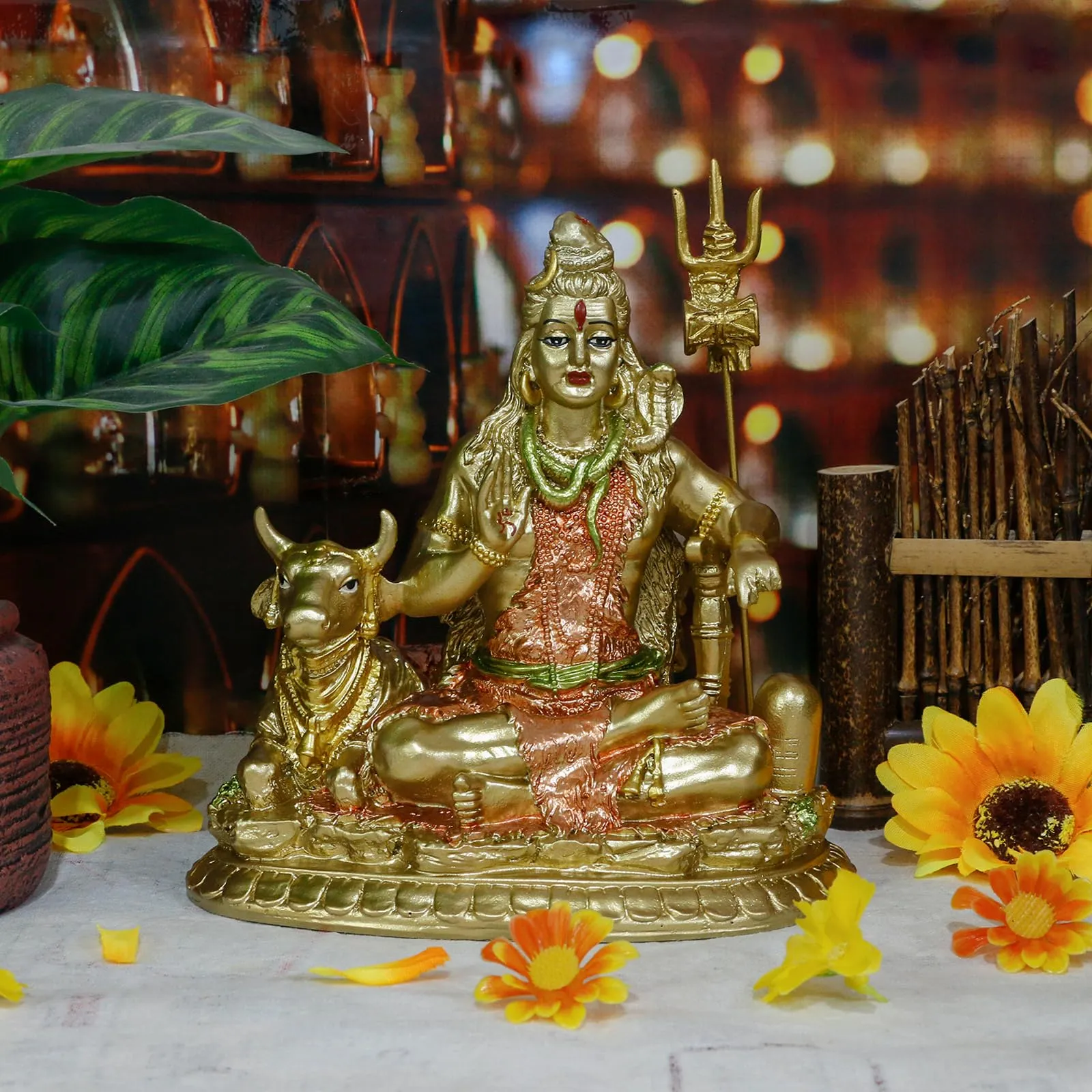 Indian God Shiva Idol Statue - Hindu God Lord Shiva Statue Indian Home Temple Mandir Pooja Item Murti Decor Diwali Gifts Meditation Yoga Room Altar Decoration