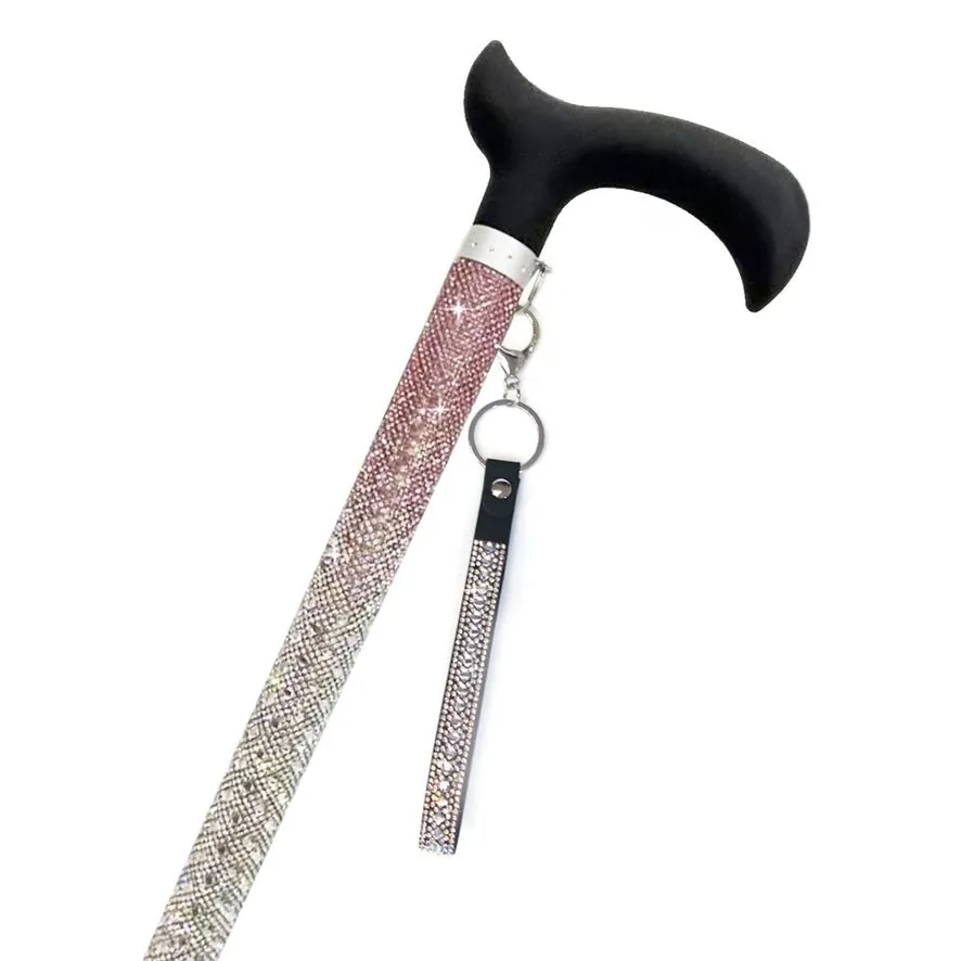 Jacqueline Kent "Sugar Cane" Cupcake Pink Crystal Adjustable Medical Cane