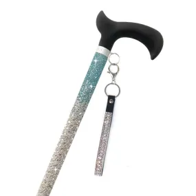 Jacqueline Kent "Sugar Cane" Cupcake Turquoise Crystal Adjustable Medical Cane