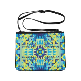 Kaleidoscope Jaune Bleu Slim Clutch Bag