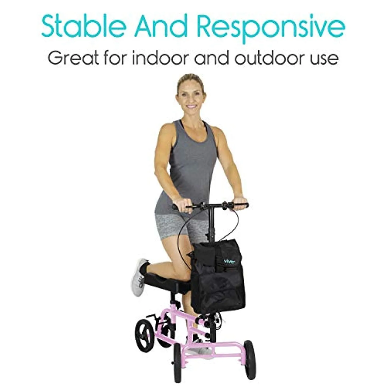 Knee Walker - Steerable Scooter For Broken Leg, Foot, Ankle Injuries - Kneeling Quad Roller Cart