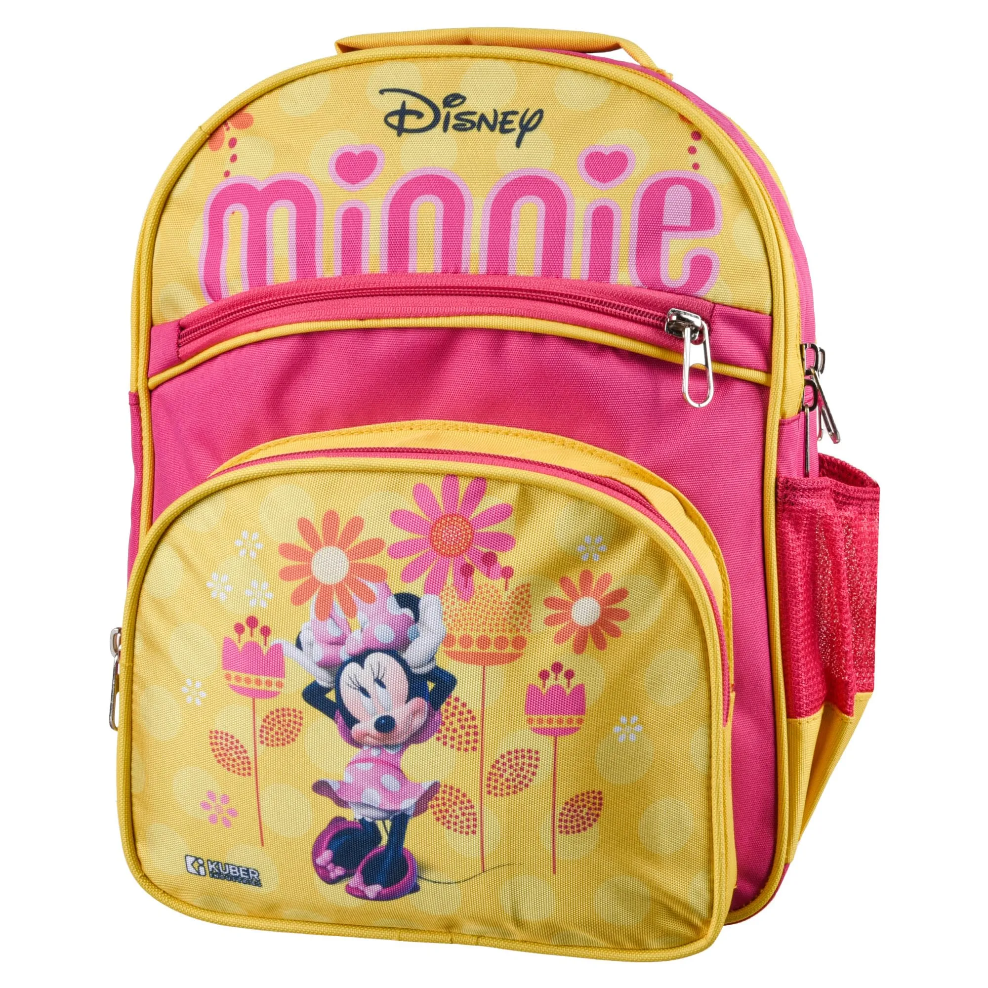 Kuber Industries Disney Minnie School Bags | Kids School Bags | Student Bookbag | Travel Backpack | School Bag for Girls & Boys | School Bag with 4 Compartments | Yellow & Pink