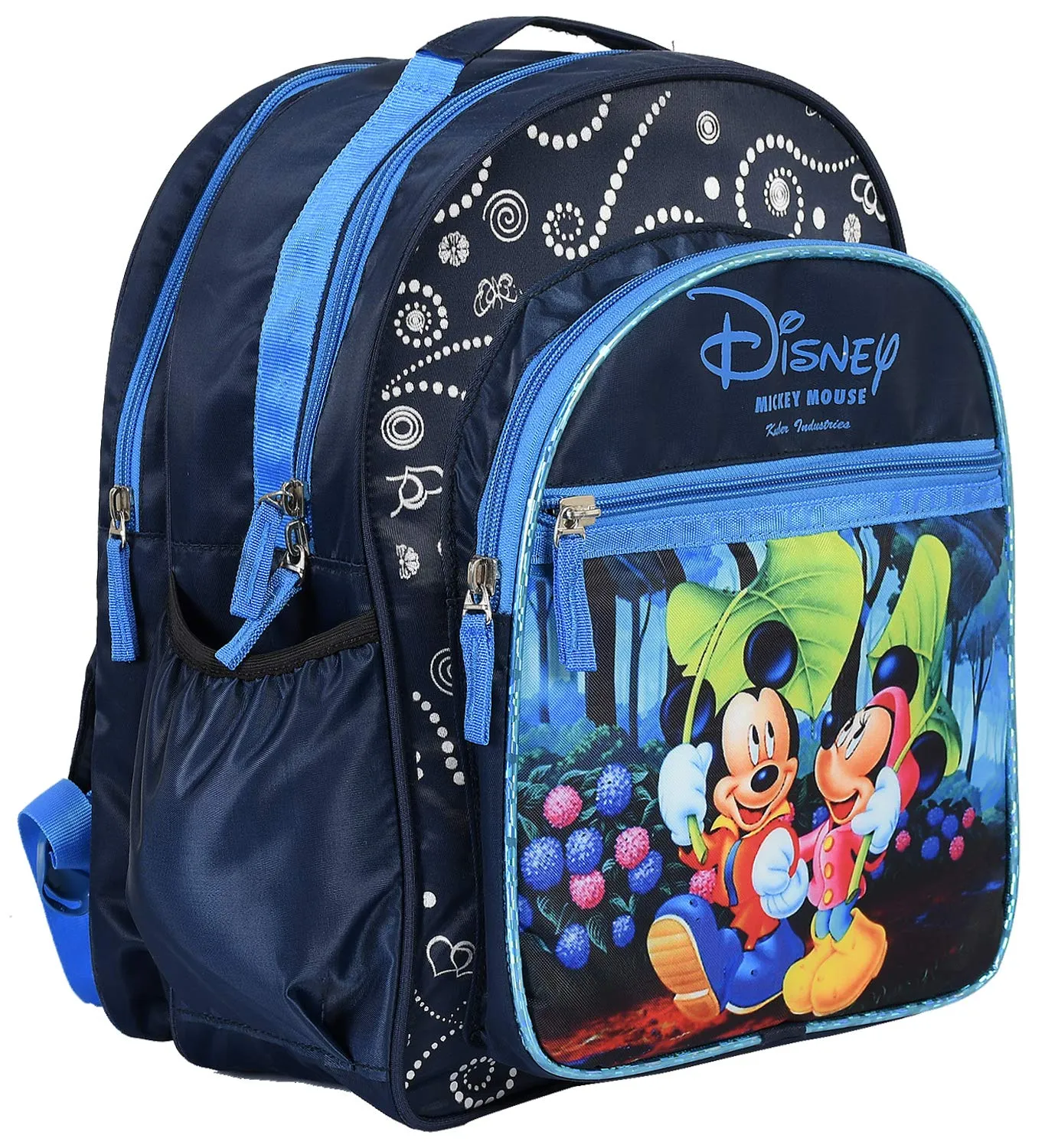 Kuber Industries Disney Print Unisex School Bag|Kids School Backpack|School Bag for Girls, Boys|Disney Mickey Minnie Mouse|Blue|