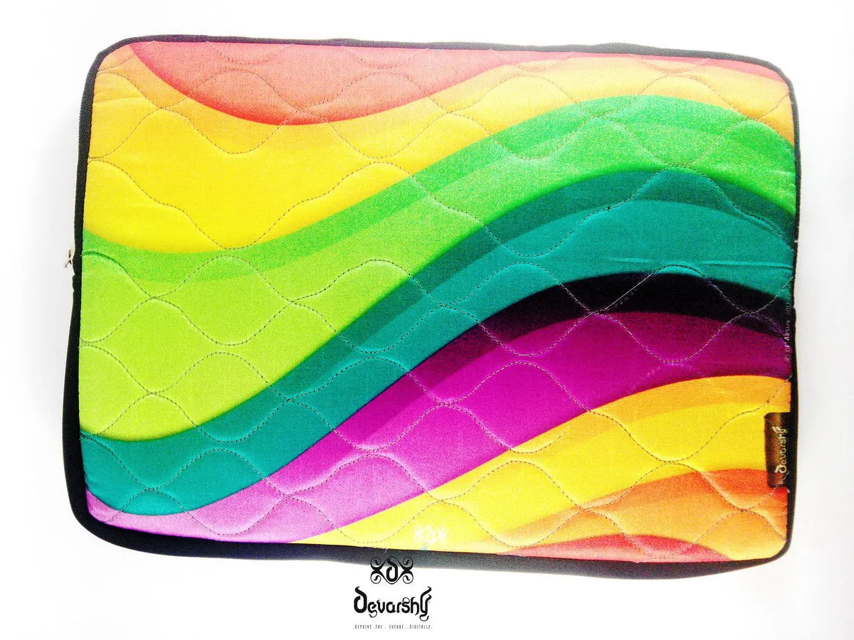 LA FUTURISMO Vibrant Colors Waves Printed Devarshy Laptop Sleeve