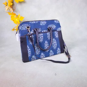 Laptop Sleeve Blue Colour with Flower Design.