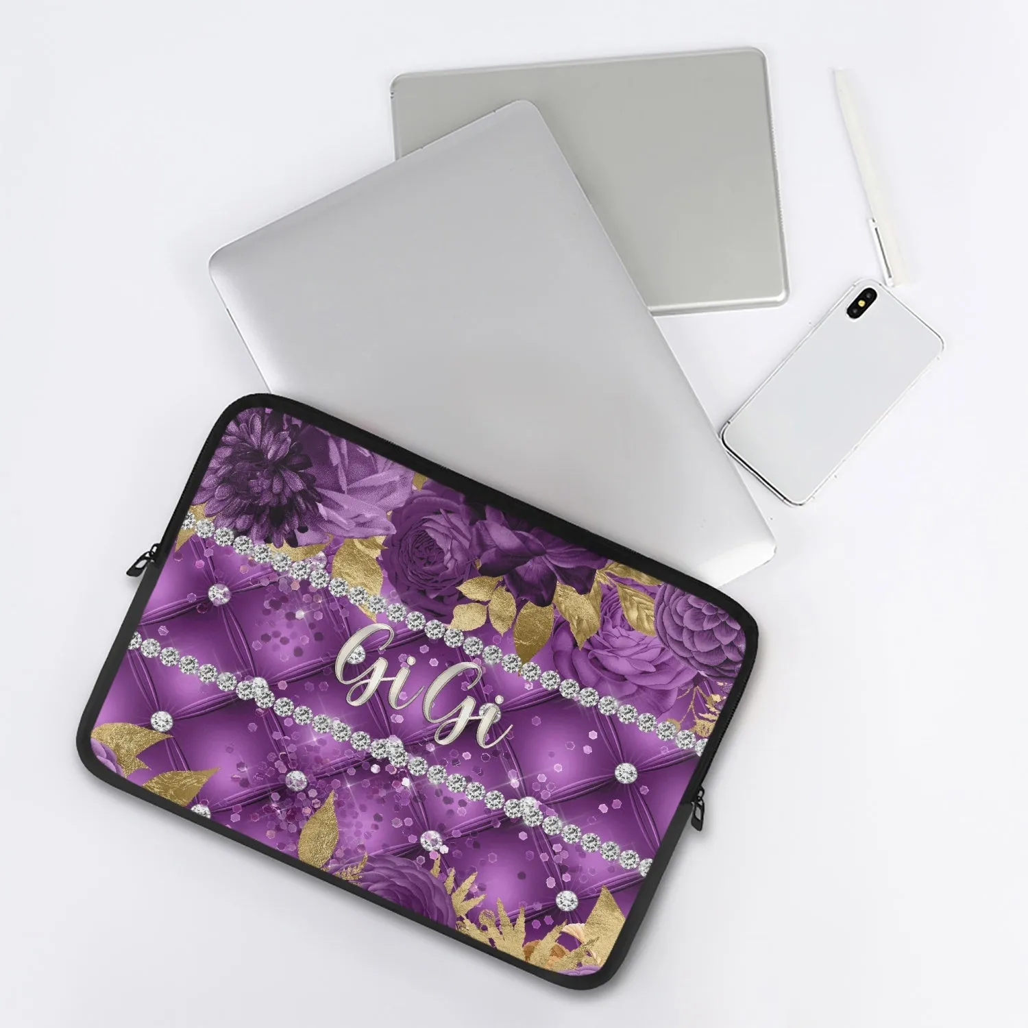 Laptop Sleeve - without handles - Purple Floral - GiGi