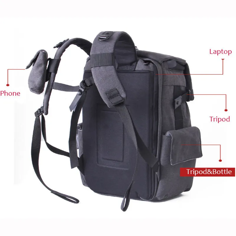 Large Grey Explorer Photographer Backpack