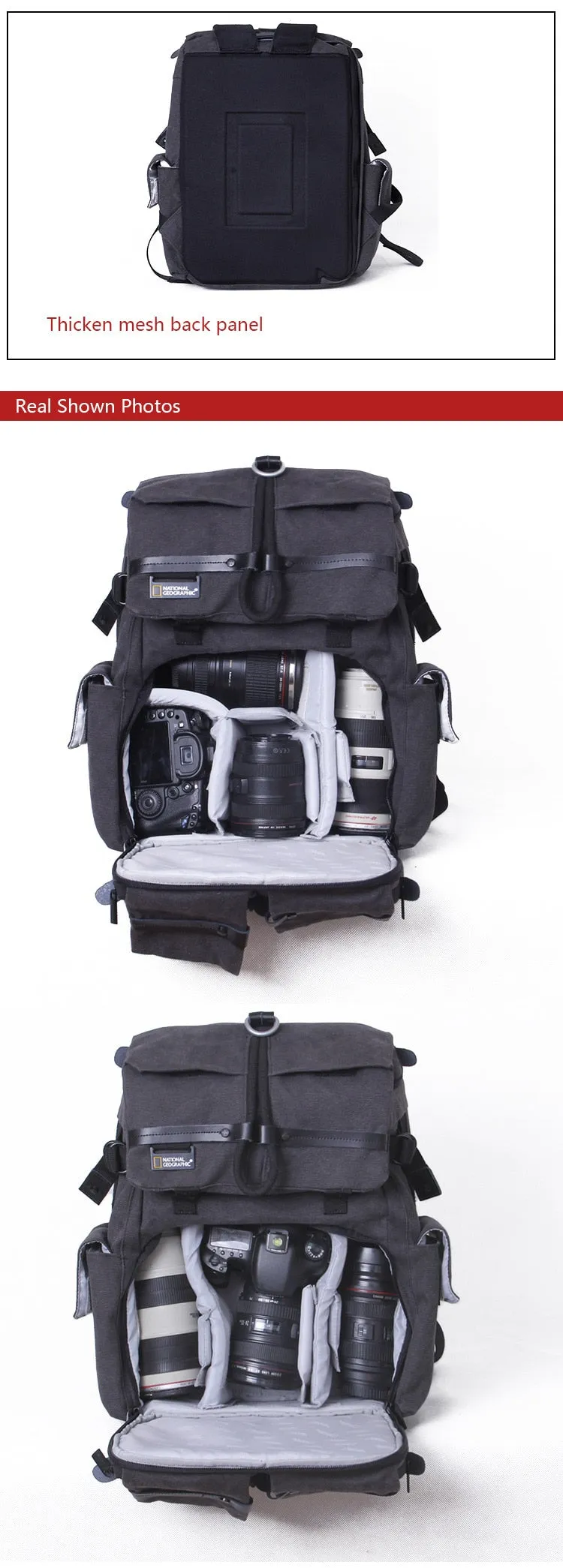 Large Grey Explorer Photographer Backpack