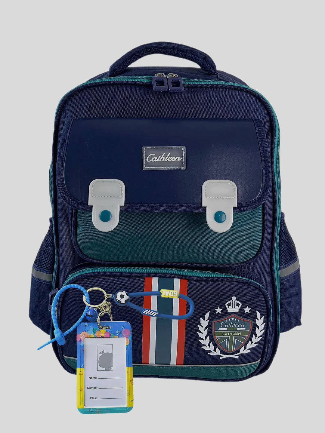 Little Surprise Box Cobalt & Dark Blue Crest Design School Backpack for Kids