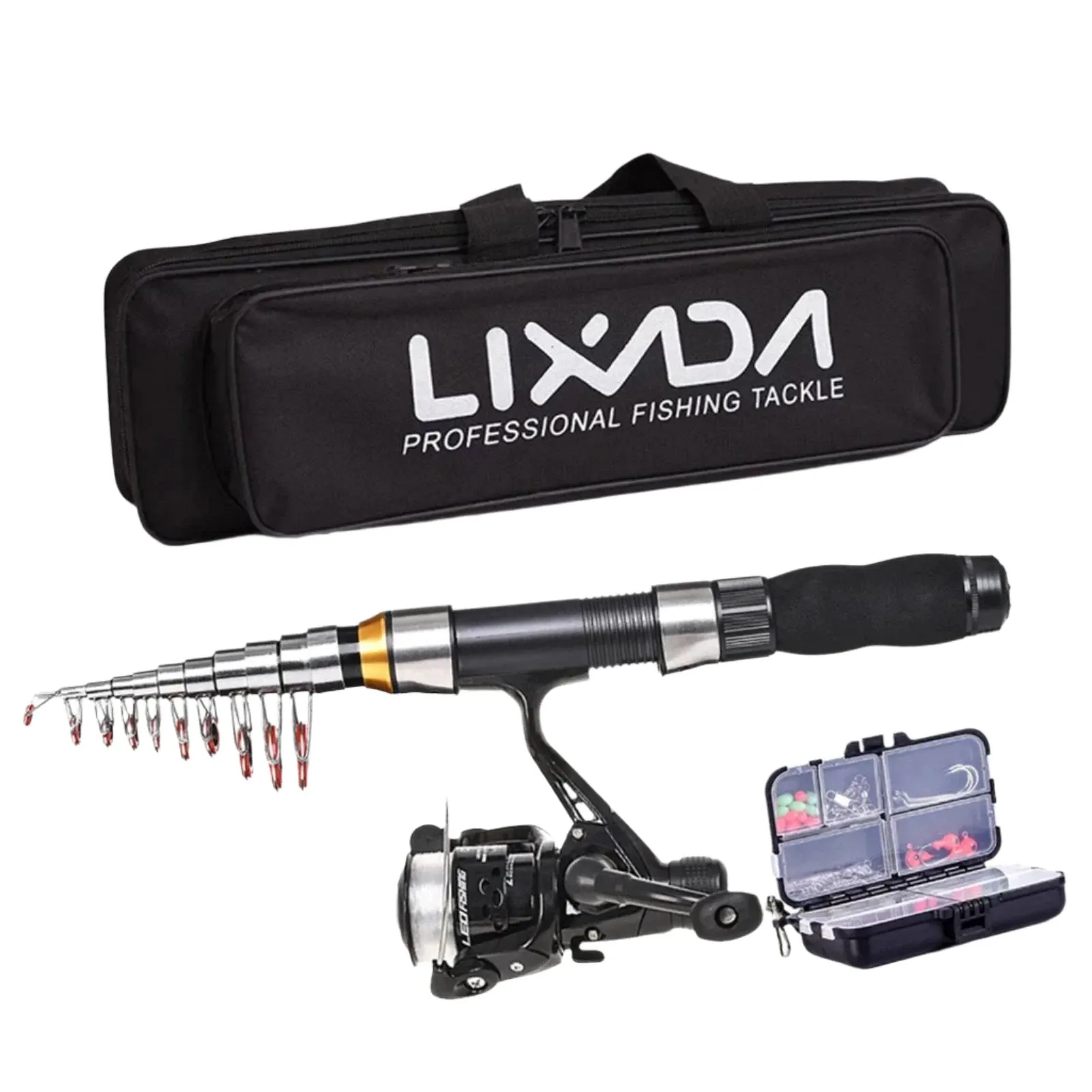 Lixada 2.1m 2.3 m Telescopic Fishing Rod Reel Combo Full Kit Carbon Fiber Rod Pole Spinning Reel Fishing Bag Case Pesca Gear Set