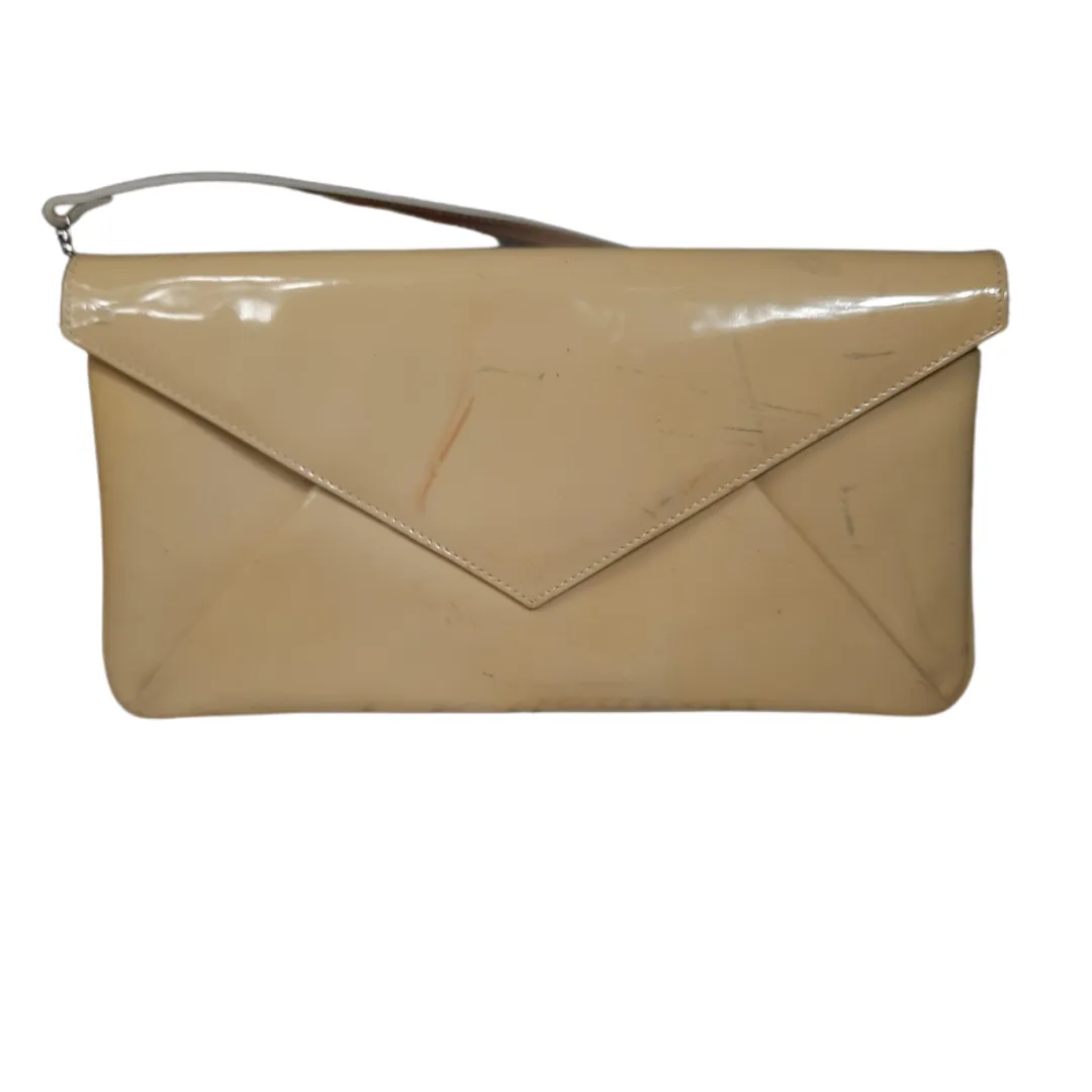 L.K. Bennett "Leola"  Patent Leather Convertable Shoulder Bag/ Clutch Tan