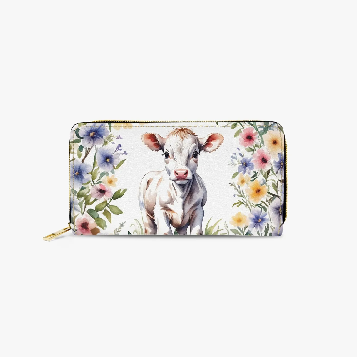 Long Type Zipper Purse - Cow