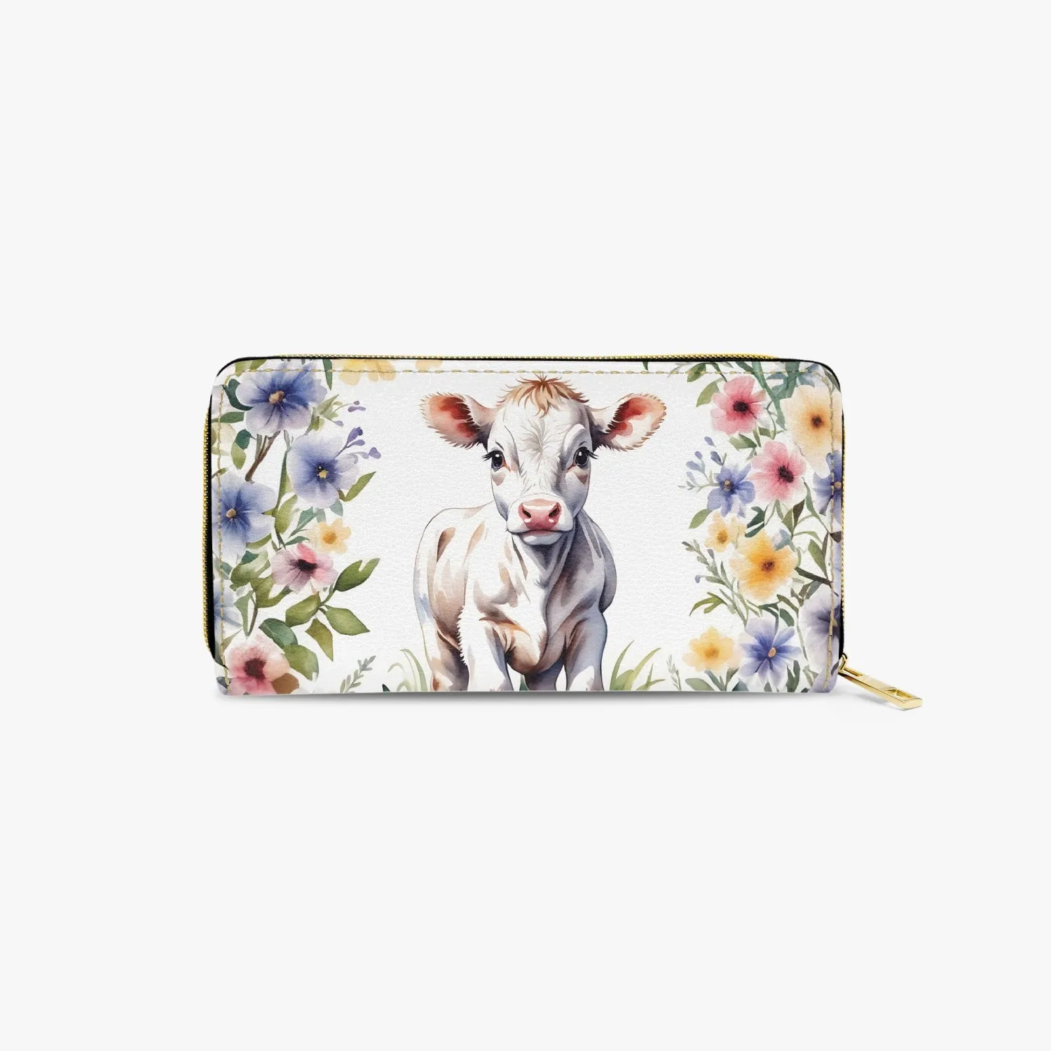 Long Type Zipper Purse - Cow