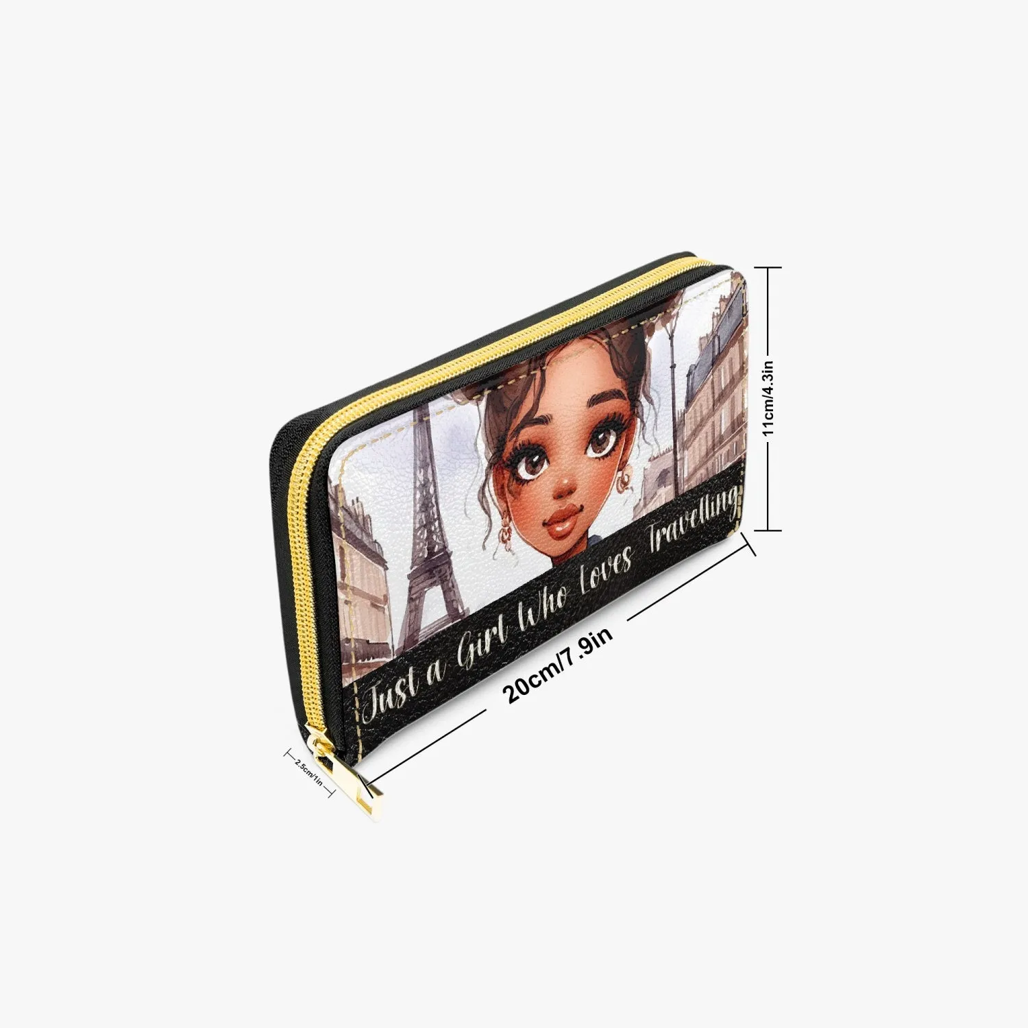 Long Type Zipper Purse - Just a Girl Who Loves Travelling